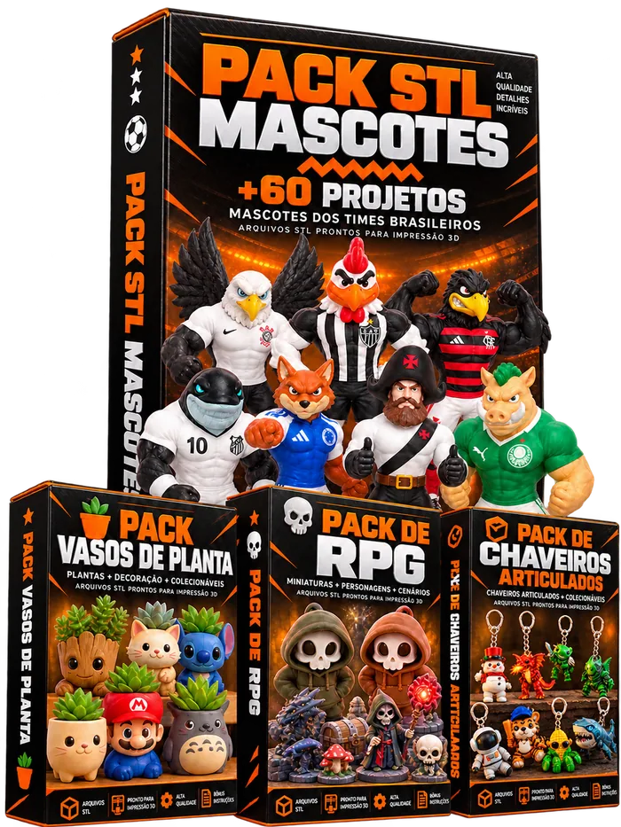 Coleção completa de arquivos STL com pacote de mascotes e bônus